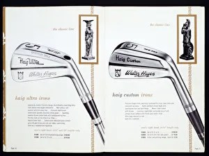 Golf irons from a golfing catalogue
