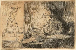 Golfers Prints: The Golfer, 1654. Creator: Rembrandt van Rhijn (1606-1669)