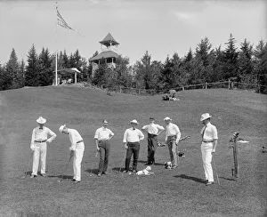 Golf Clubs Prints: Golfers at White Mountain Golf Club, New Hampshire, c. 1900