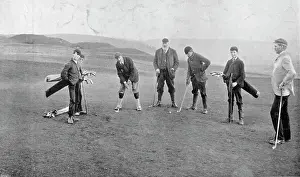 R W Thomas Prints: Golfers at The Winchester Golf Links, 1896. Creator: RW Thomas