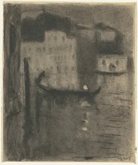 Vail Eugene Lawrence Prints: Gondola, Evening in Venice, c. 1900-1920. Creator: Eugene Laurent Vail