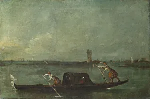Francesco 1712 1793 Prints: A Gondola on the Lagoon near Mestre, after 1780. Artist: Guardi, Francesco (1712-1793)