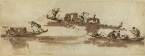 Gondolieri Prints: Gondolas. Creator: Francesco Guardi