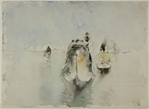 Gondolieri Prints: Gondolas, Grand Canal, Venice, n. d. Creator: Robert Frederick Blum
