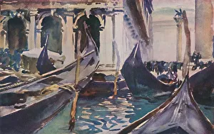 Geoffrey Holme Collection: Gondolas by the Piazzetta, c1904, (1925). Creator: John Singer Sargent