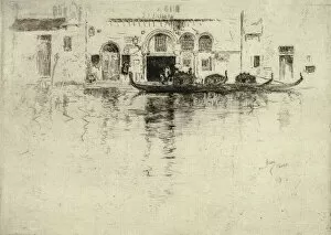 Blum Robert Frederick Gallery: Gondolas and Venetian Palace, c. 1880. Creator: Robert Frederick Blum