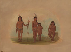 Images Dated 24th February 2021: Four Goo-a-give Indians, 1854 / 1869. Creator: George Catlin