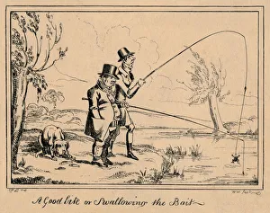 A Good Bite or Swallowing the Bait, 1835. Creator: William Heath