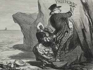 Honoré Daumier French Gallery: The Good Bourgeois (plate 3): I want to leave an imperishable monument of our visit