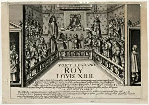 Louis Xiv Gallery: This Is the Good King Louis XIV. King giving a public audience, 1668. Creator: Anonymous