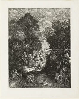 Bushes Gallery: The Good Samaritan, 1861. Creator: Rodolphe Bresdin