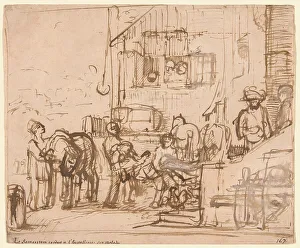 The Good Samaritan Arriving at the Inn, c.1660. Creator: Constantijn van Renesse