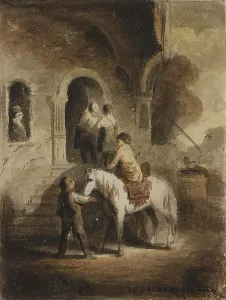 Miller Alfred Jacob Prints: The Good Samaritan, mid 19th century. Creator: Alfred Jacob Miller