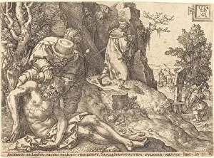 The Good Samaritan Ministering to the Traveler, 1554. Creator: Heinrich Aldegrever