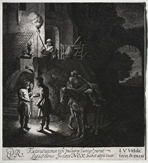 The Good Samaritan Paying the Innkeeper. Creator: Jan van de Velde (Dutch, 1620-1662) The Good Samaritan Paying the Innkeeper. Creator: Jan van de Velde (Dutch, 1620-1662)
