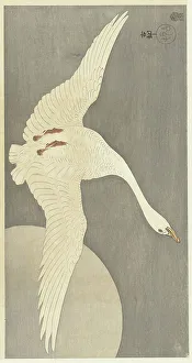 Koson 1877 1945 Prints: Goose at full moon, 1900-1910. Creator: Ohara, Koson (1877-1945)