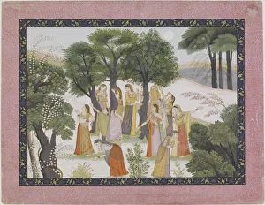 Sari Prints: The Gopis Search for Krishna from a Bhagavata Purana, ca. 1780. Creator: Unknown