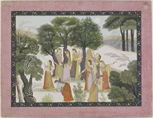 Bhagavatapurana Collection: The Gopis Search for Krishna from a Bhagavata Purana, ca. 1780. Creator: Unknown