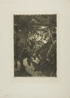 Folk Music Prints: Gopsmor Cottage, 1917. Creator: Anders Leonard Zorn