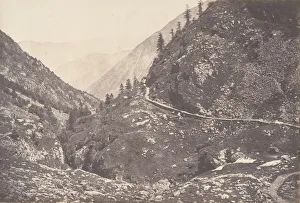Pyrenees Prints: Gorge d Astos, prise en revenant du lac d Oo, Luchon, 1853. Creator: Joseph Vigier
