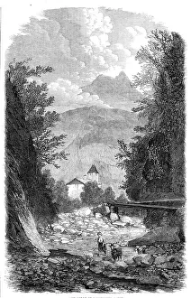 Goatherd Prints: The Gorge of Sallenches, Savoy, 1860. Creator: Jean Adolphe Beauce
