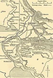 Keystone Archives Collection: Gorizia and the Carso: map illustrating the Italian advance towards Trieste in 1916, (c1920)
