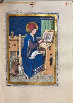 And Gold On Vellum Prints: Gospel Book with Evangelist Portraits: Saint Luke