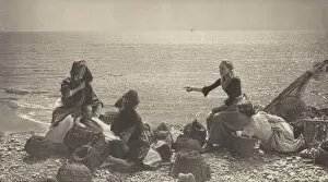 Group Of People Collection: Gossip on the Beach, c. 1885. Creator: Henry Peach Robinson