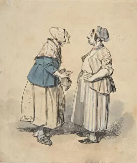 The Two Gossips (Les Deux Commeres), 1832. Creator: Henry Bonaventure Monnier
