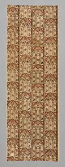 Ecclesiastical Gallery: Gothic Arches (Furnishing Fabric), England, 1830 / 35. Creator: Unknown