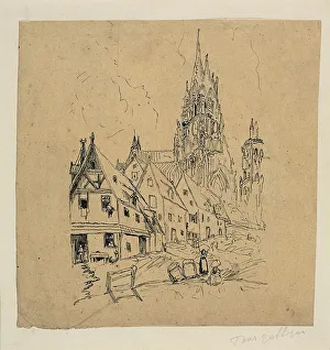 Bresdin Rodolphe Prints: Gothic Cathedral, n. d. Creator: Rodolphe Bresdin