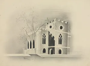 A Gothic Church by Moonlight, 1840. Creator: Mary Altha Nims (American, 1817-1907)
