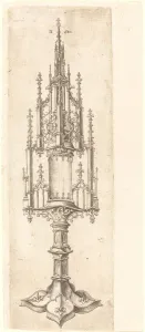Monstrance Prints: A Gothic Monstrance, c. 1480. Creator: Israhel van Meckenem