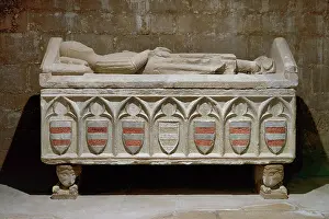 Gothic tomb of the Guimera family, Church of San Miguel, Ciutadilla, Catalonia, Spain, 1999. Creator: LTL