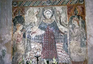 Republic Of Hungary Prints: Gothic wall painting in St James church in Koszeg, Hungary, 15th century