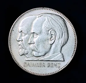 Engineer Prints: Gottlieb Daimler and Karl Benz, German motor industry pioneers, 1961