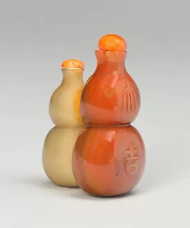 Gourd-Shaped Double Snuff Bottle, Qing dynasty (1644-1911), 1780-1880. Creator: Unknown