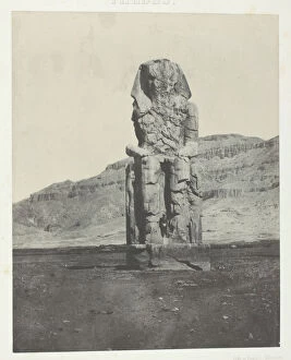Colossus Of Memnon Gallery: Gournah, Colosse Monolithe d Aménôpht III;Thèbes, 1849 / 51, printed 1852