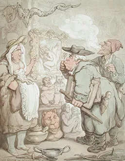 Characters Prints: Gouty Gulston The Antiquarian At Antwerp, 1797. Creator: Thomas Rowlandson