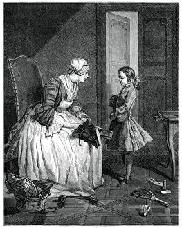 Untidy Gallery: The Governess, 1739 (1885).Artist: Francois Bernard Lepicie