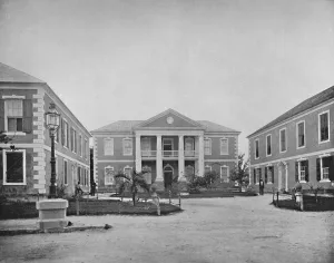 Bahamas Prints: The Government Buildings at Nassau, 19th century