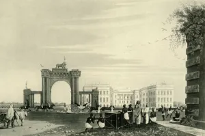 British Government In India Gallery: The Governor General and Body Guard Outside Government House, 1820, (1925.) Creator: Unknown