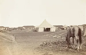 Campsite Prints: Part of Governor Generals Camp at Cawnpoor, 1859, 1859. Creator: Unknown