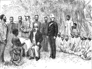 Diplomatic Prints: The Governor of Lagos, and the Envoys of the King of Dahomey, 1891. Creator: Unknown