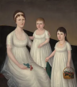 Folk Art Prints: Grace Allison McCurdy (Mrs. Hugh McCurdy) and Her Daughters, Mary Jane and Letitia Grace