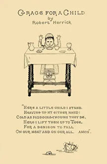 Grace Prints: Grace for a Child, 1883. Creator: Unknown