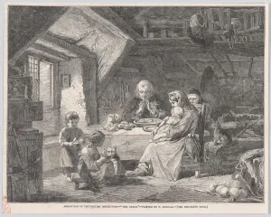 Saying Grace Prints: The Grace, from Illustrated London News, June 14, 1851. Creator: Unknown