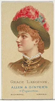 Worlds Beauties Prints: Grace Langdon, from Worlds Beauties, Series 2 (N27) for Allen & Ginter Cigarettes
