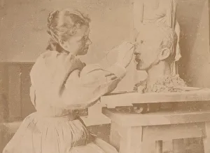 Sculpting Prints: Grace Lee Rinehart, 1860s. Creator: Unknown
