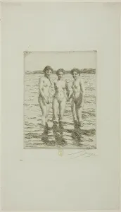 Graces Prints: The Three Graces, 1910. Creator: Anders Leonard Zorn